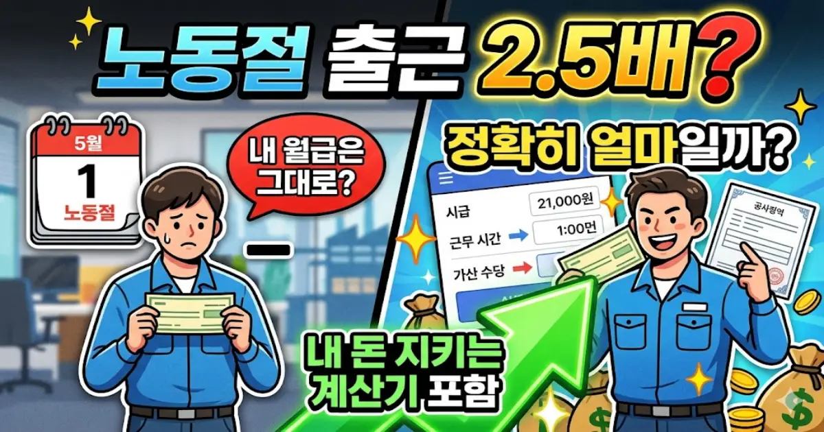 노동절 출근 시 임금 2.5배