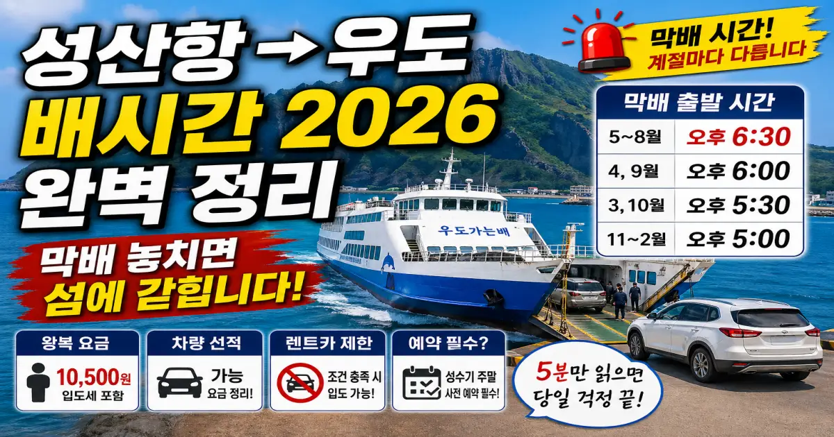 성산항 우도 배시간