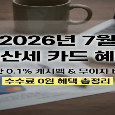 2026 재산세 카드 혜택·납부 기간·현금 캐시백·무이자 할부 완벽 비교