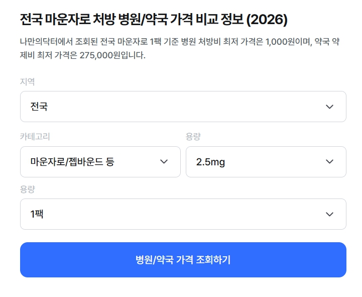 마운자로 가격 비교