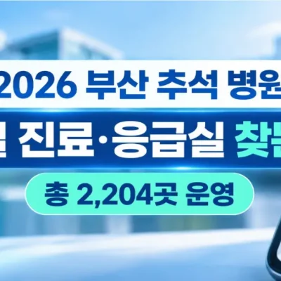 2026 부산 추석 병원 문 여는 곳·진료 ·응급실·심야 약국 실시간 조회 방법 총정리